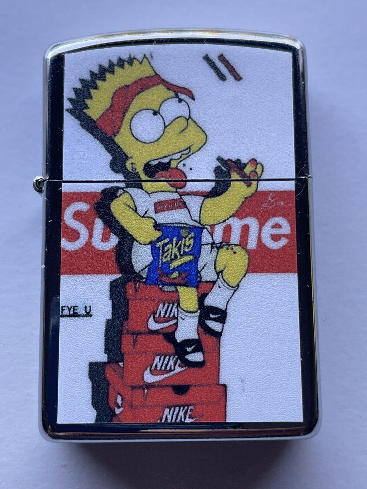 4 PCs Windproof Oil Lighters Set Novelty Supreme Bart Simpson Character Lighters