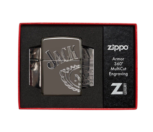 Zippo lighter Jack Daniel's Armor HP Black Ice Very Rare Collectible Made Usa