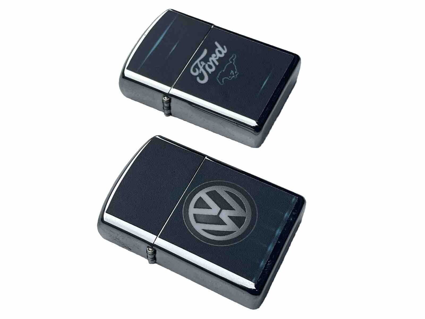 2 Pcs Windproof Oil Lighters Volkswgen Ford Novelty Designs Ligher Gift For All