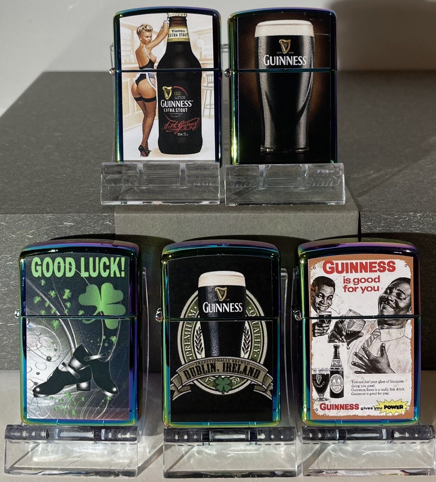 5 Nos Windproof Oil Lighters Zippo Fluid Irish Collections Great Gift Irish Luck