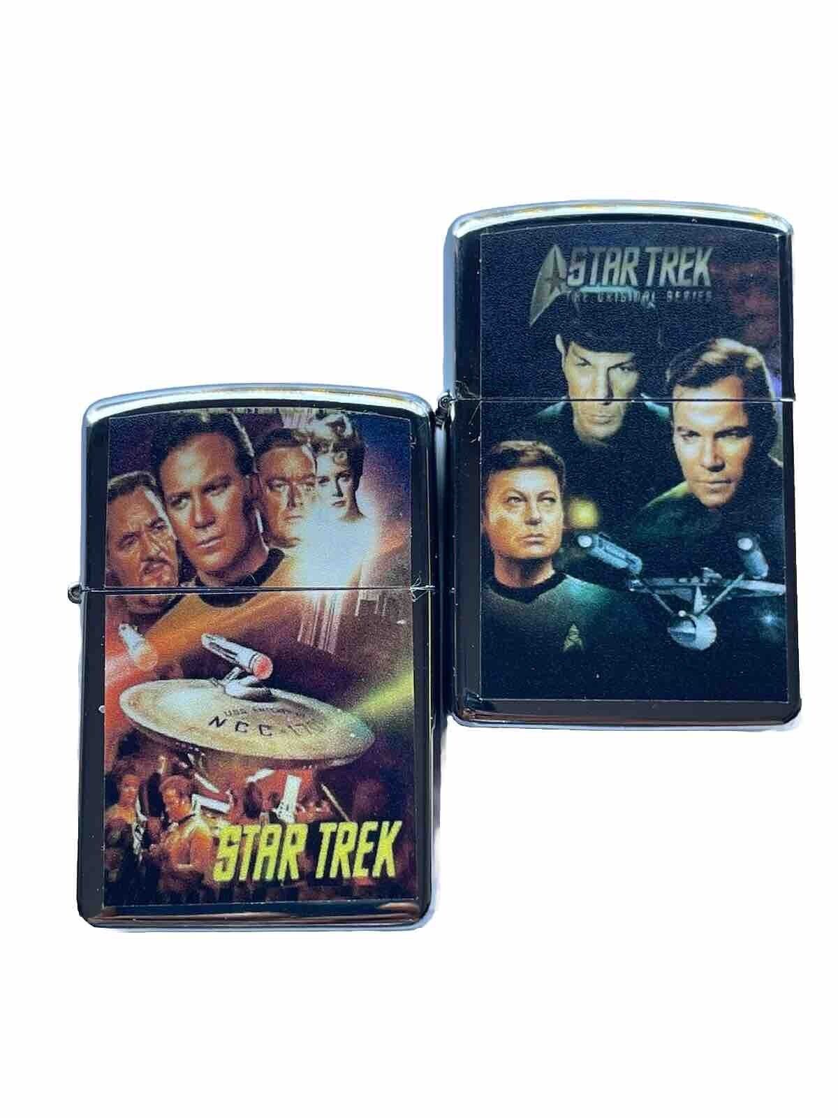 2 PCs Windproof Oil Lighters Set Star Trek Movies Poster Novelty Sci Fic Movie