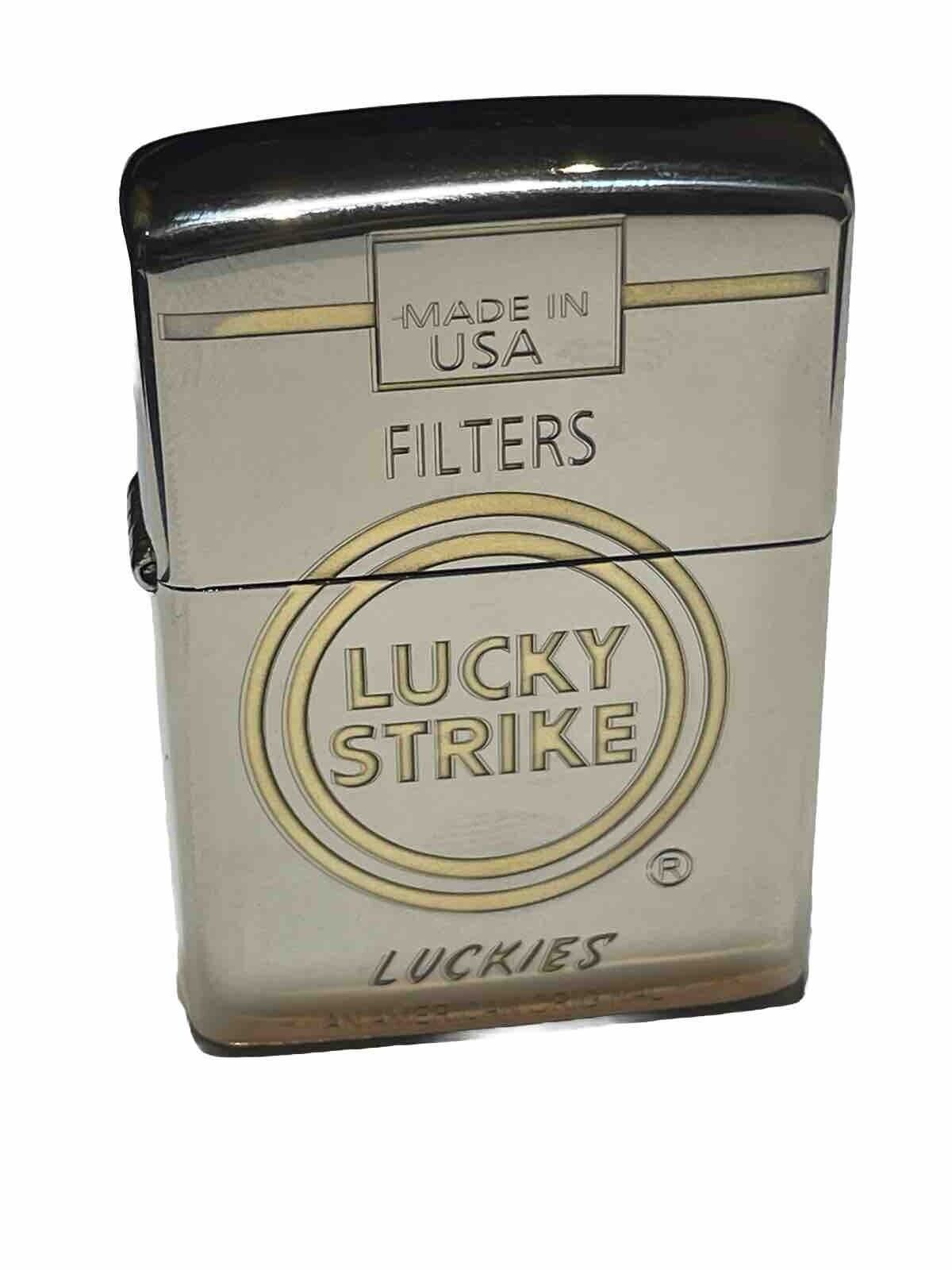 Armour Zippo Lighter Lucky Strike Filters Engraved Both sides Fluid Flint Gift