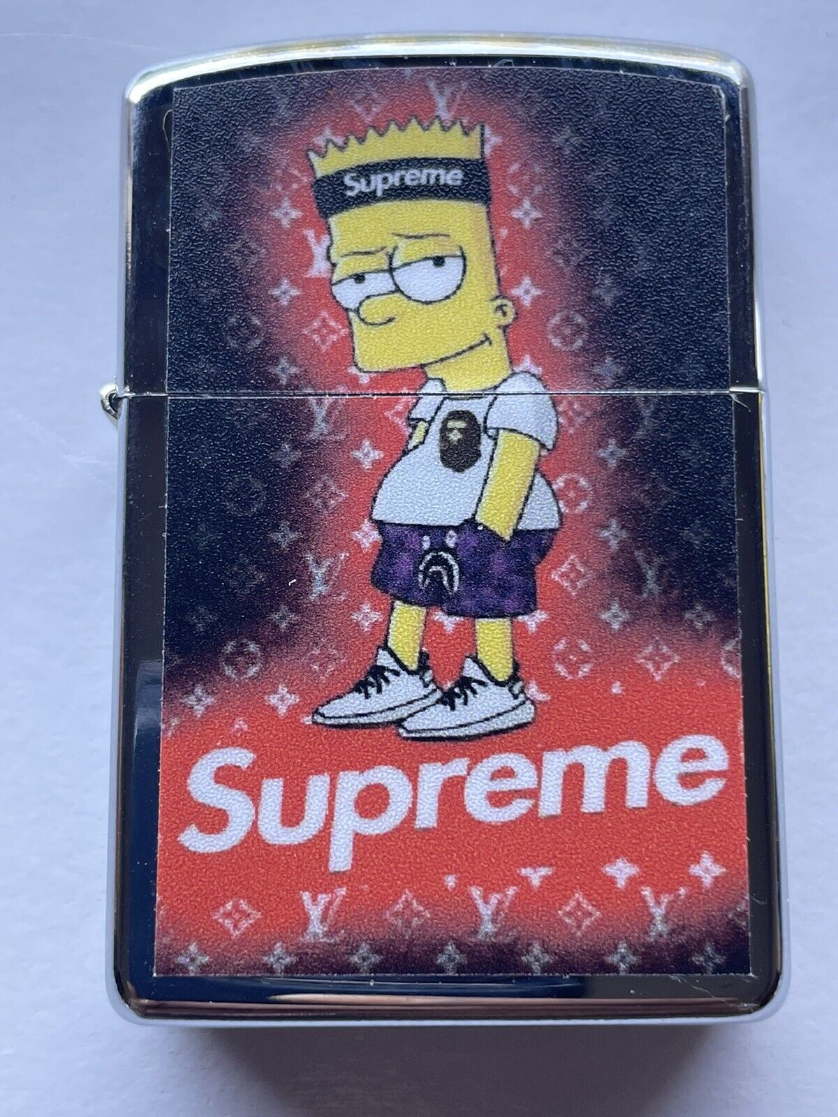 4 PCs Windproof Oil Lighters Set Novelty Supreme Bart Simpson Character Lighters