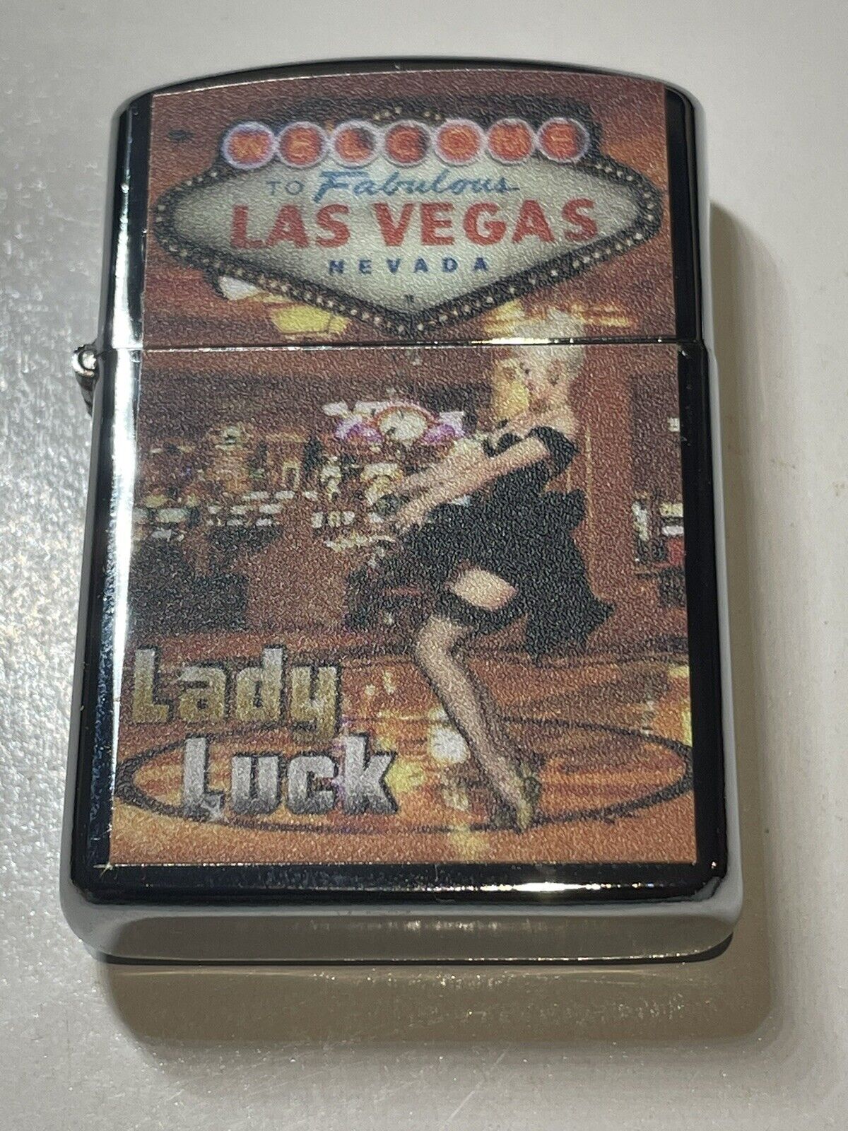 4 PCs Windproof Oil Lighters Las Vegas Casino Nevada Pokies Wonder Woman Design