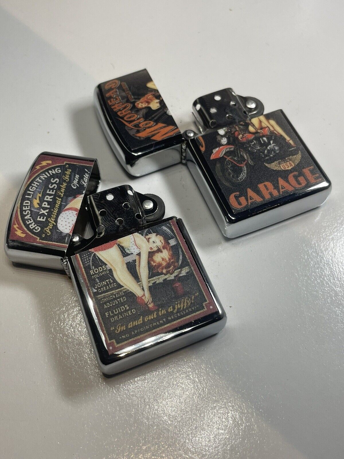 4 PCs Windproof Oil Lighters Retro Designs Gift For Unisex New Hobbyists Collect