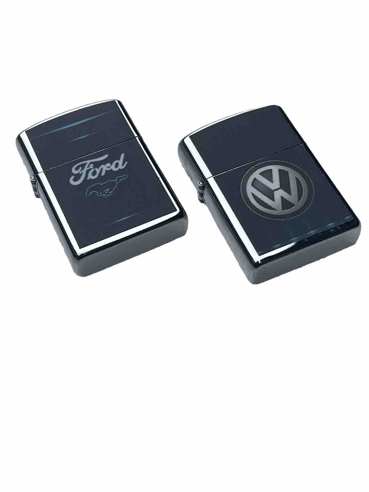 2 Pcs Windproof Oil Lighters Volkswgen Ford Novelty Designs Ligher Gift For All