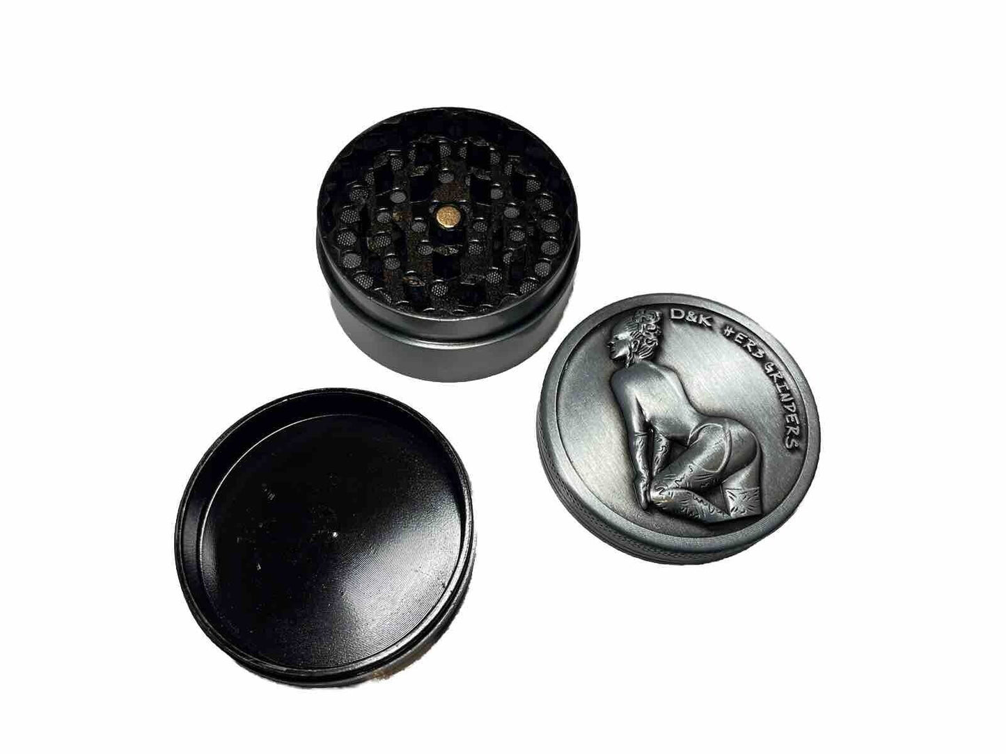 3 Pack Herb Grinder Alloy Metal Cigarette Stash Tin Sexy Girls Embossed Tobacco